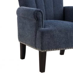 Navy Blue Rivet Tufted Polyester Arm Chair (Set of 1) by Kahomvis 14 Navy Blue Rivet Tufted Polyester Arm Chair (Set of 1) by Kahomvis -Kahomvis Sales Store navy blue kahomvis accent chairs bb lkpp 20aaw 4f 1000