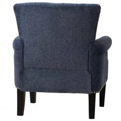 Navy Blue Rivet Tufted Polyester Arm Chair (Set of 1) by Kahomvis 12 Navy Blue Rivet Tufted Polyester Arm Chair (Set of 1) by Kahomvis -Kahomvis Sales Store navy blue kahomvis accent chairs bb lkpp 20aaw 66 1000