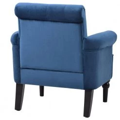 Navy Blue Elegant Velvet Button Tufted Arm Chair (Set of 1) by Kahomvis -Kahomvis Sales Store navy blue kahomvis accent chairs bb lkpp 9aan 66 1000
