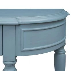 52 in. Navy Blue Standard Half Moon Wood Console Table with 2-Top Drawers by Kahomvis -Kahomvis Sales Store navy blue kahomvis console tables tre lkwf2 4aam 4f 1000