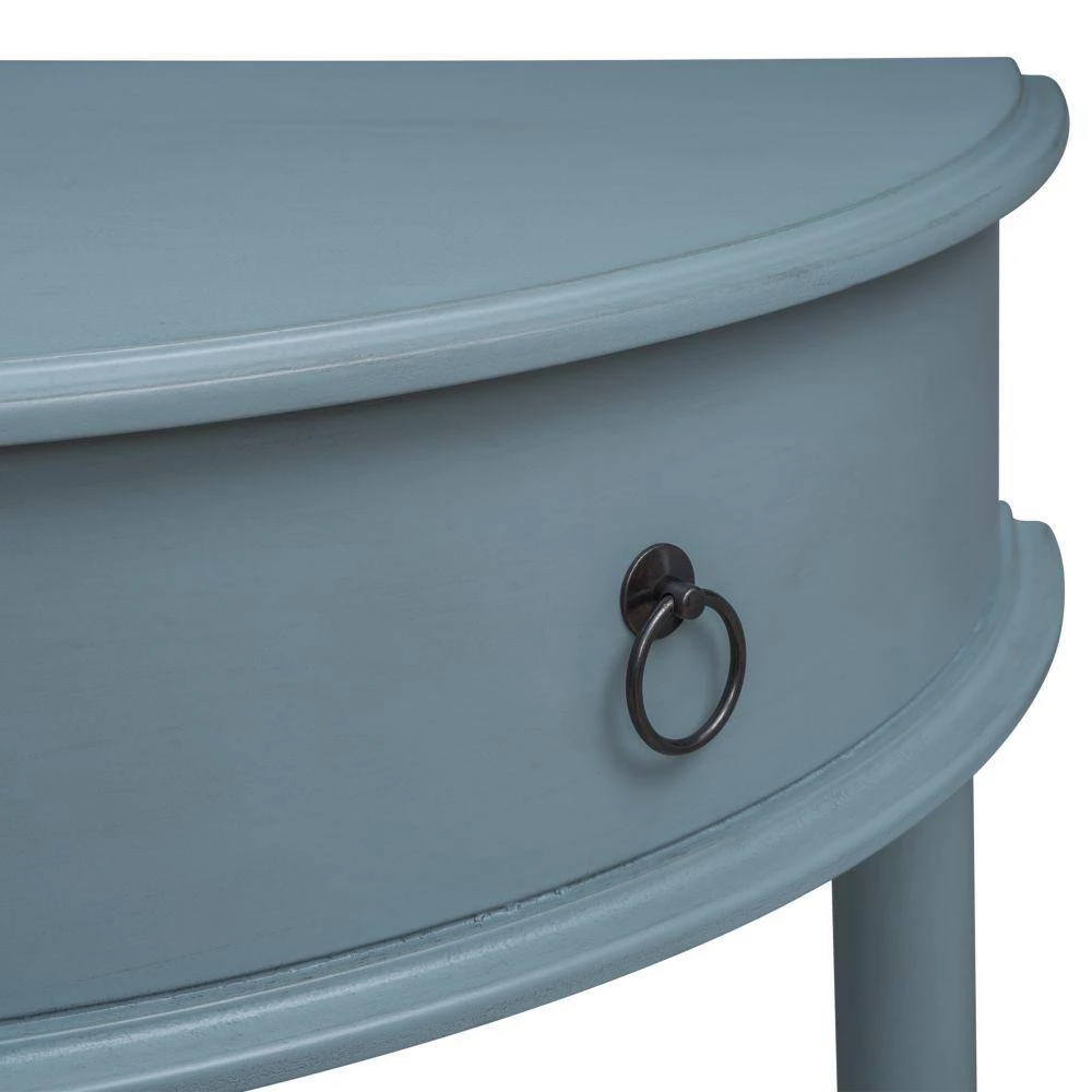 48 in. Navy Blue Standard Half Moon Wood Console Table with Single Drawer by Kahomvis 7 48 in. Navy Blue Standard Half Moon Wood Console Table with Single Drawer by Kahomvis - Image 7