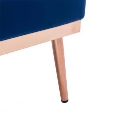 55.11 in. Navy Blue Velvet Upholstered 2-Seater Loveseat with Pillows and Metal Feet by Kahomvis -Kahomvis Sales Store navy blue kahomvis loveseats cm lkw3 6714 44 1000