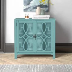 36 in. Navy Green Acacia Wood Accent Buffet Sideboard Storage Cabinet with Doors and Adjustable Shelf by Kahomvis -Kahomvis Sales Store navy green kahomvis sideboards buffet tables u lkwf2 76aag 31 1000