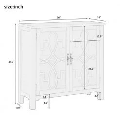 36 in. Navy Green Acacia Wood Accent Buffet Sideboard Storage Cabinet with Doors and Adjustable Shelf by Kahomvis -Kahomvis Sales Store navy green kahomvis sideboards buffet tables u lkwf2 76aag c3 1000