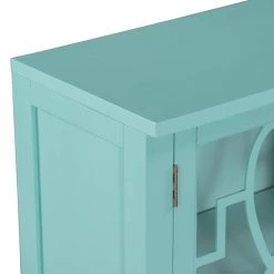 36 in. Navy Green Acacia Wood Accent Buffet Sideboard Storage Cabinet with Doors and Adjustable Shelf by Kahomvis -Kahomvis Sales Store navy green kahomvis sideboards buffet tables u lkwf2 76aag fa 1000