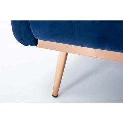 63.77 in. Navy Velvet Fabric Upholstered 2-Seater Modern Loveseat with Rose Gold Metal Feet and Pillows by Kahomvis 16 63.77 in. Navy Velvet Fabric Upholstered 2-Seater Modern Loveseat with Rose Gold Metal Feet and Pillows by Kahomvis -Kahomvis Sales Store navy kahomvis loveseats cm lkw3 6042 44 1000