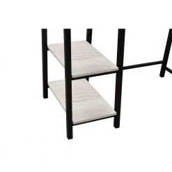 47.6 in. Retangular Oak Wood Computer Desk with 2 Shelves by Kahomvis -Kahomvis Sales Store oak kahomvis computer desks ic lkw4 1101 77 1000