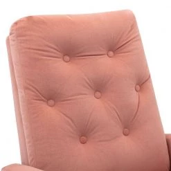 Pink Velvet Tufted Fabric Modern High Back Rocking Arm Chair (Set of 1) by Kahomvis 12 Pink Velvet Tufted Fabric Modern High Back Rocking Arm Chair (Set of 1) by Kahomvis -Kahomvis Sales Store pink kahomvis rockers gliders ottomans bb lkwf 61aab 4f 1000