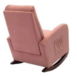 Pink Velvet Tufted Fabric Modern High Back Rocking Arm Chair (Set of 1) by Kahomvis 10 Pink Velvet Tufted Fabric Modern High Back Rocking Arm Chair (Set of 1) by Kahomvis -Kahomvis Sales Store pink kahomvis rockers gliders ottomans bb lkwf 61aab 66 1000