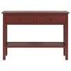 41.7 in. Red Pine Solid Wood Rectangle Console Table with 2 Drawers and Shelf by Kahomvis