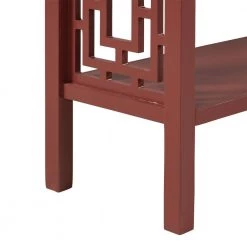 41.7 in. Red Pine Solid Wood Rectangle Console Table with 2 Drawers and Shelf by Kahomvis -Kahomvis Sales Store red kahomvis console tables u lkwf2 87aar 76 1000