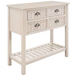 31.7 in. Retro Gray Standard Rectangle Wood Console Table with Bottom-Shelf and Storage-Drawers by Kahomvis -Kahomvis Sales Store retro gray kahomvis console tables tre lkwf 62aae c3 1000