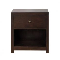 1-Drawer Rich Brown Nightstand 25 in. H x 22 in. W x 17 in. D by Kahomvis