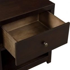 1-Drawer Rich Brown Nightstand 25 in. H x 22 in. W x 17 in. D by Kahomvis -Kahomvis Sales Store rich brown kahomvis nightstands bb lkwf1 3aad 77 1000