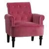 Rosewood Elegant Velvet Button Tufted Arm Chair(Set of 1) by Kahomvis