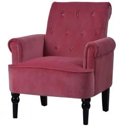 Rosewood Elegant Velvet Button Tufted Arm Chair(Set of 1) by Kahomvis -Kahomvis Sales Store rosewood kahomvis accent chairs bb lkpp 9aar c3 1000