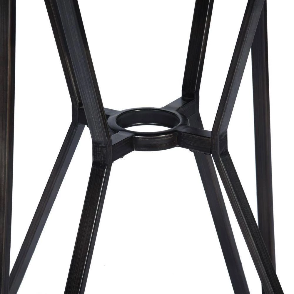 40 in. Round Rustic Brown Wood Top with Metal Frame (Seats 4) by Kahomvis 5 40 in. Round Rustic Brown Wood Top with Metal Frame (Seats 4) by Kahomvis - Image 5