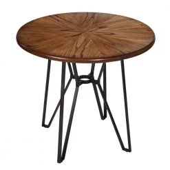 40 in. Round Rustic Brown Wood Top with Metal Frame (Seats 4) by Kahomvis 10 40 in. Round Rustic Brown Wood Top with Metal Frame (Seats 4) by Kahomvis -Kahomvis Sales Store rustic brown kahomvis kitchen dining tables gp lkw9 0300 c3 1000
