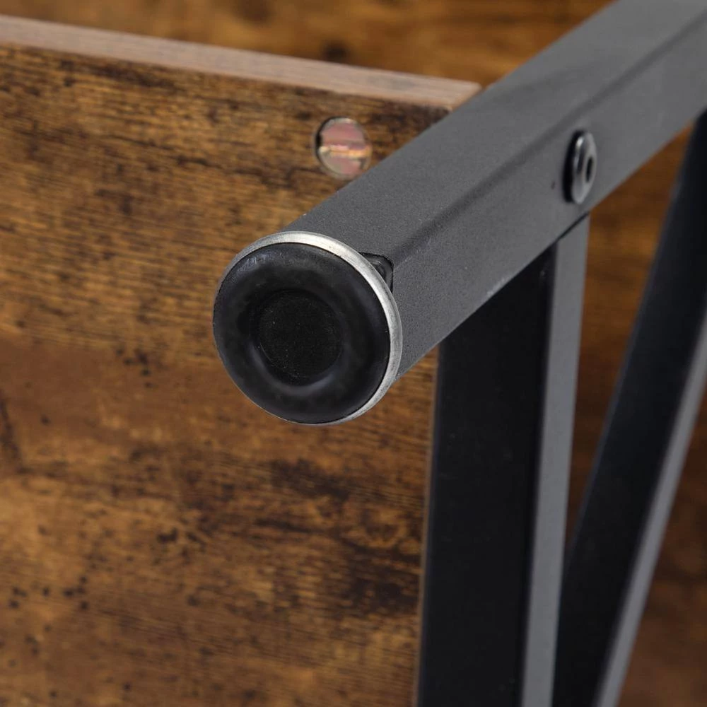 1-Drawer Rustic Brown Wood End Table Nightstand with Storage Shelf and Metal Frame 23.5"H x 15.5"W x 15.5"D (2-Pack) by Kahomvis 7 1-Drawer Rustic Brown Wood End Table Nightstand with Storage Shelf and Metal Frame 23.5"H x 15.5"W x 15.5"D (2-Pack) by Kahomvis - Image 7