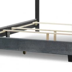 Artan Silver Grey Velvet Queen Bed with Button Tufting by Glamour Home 7 Artan Silver Grey Velvet Queen Bed with Button Tufting by Glamour Home -Kahomvis Sales Store silver grey glamour home panel beds ghub 1386 c3 1000