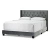 Asali Silver Gray Velvet Twin Upholstered Headboard Bed with Button Tufting and Nail Headed Wings by Glamour Home