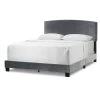 Ausca Silver Grey Velvety Fabric Queen Bed with Nail Head Trim by Glamour Home