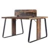 47.2 in. Industrial Design Square Tiger Wood Double Computer Desk with Divider Panel and Steel Frame by Kahomvis