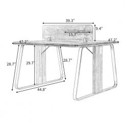 47.2 in. Industrial Design Square Tiger Wood Double Computer Desk with Divider Panel and Steel Frame by Kahomvis 13 47.2 in. Industrial Design Square Tiger Wood Double Computer Desk with Divider Panel and Steel Frame by Kahomvis -Kahomvis Sales Store tiger kahomvis computer desks sl lkwf 8aat c3 1000