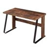 47.2 in. Industrial Design Rectangular Tiger Wood Writing Desk For Home Office with Steel Frame by Kahomvis