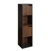 47.2 in. Walnut and Black Wood 2-Shelf Standard Bookcase with Storage Cabinet Cube by Kahomvis