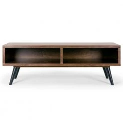 Akamu 47 in. Walnut Composite TV Stand Fits TVs Up to 67 in. with Open Storage by Glamour Home