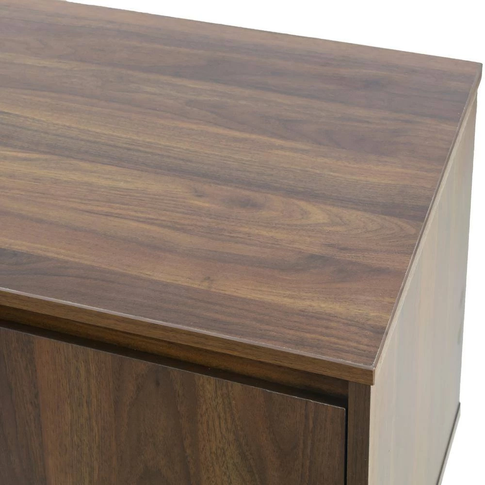 Anshu 56 in. Walnut Composite TV Stand Fits TVs Up to 91 in. with Storage Doors by Glamour Home 4 Anshu 56 in. Walnut Composite TV Stand Fits TVs Up to 91 in. with Storage Doors by Glamour Home - Image 4