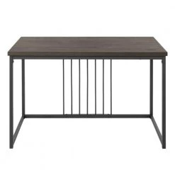 47.2 in. Retangular Walnut Wood Computer Desk with Straight Steel Bar Support by Kahomvis -Kahomvis Sales Store walnut kahomvis computer desks gp lkw9 30160 c3 1000