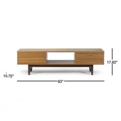 Alvin 63 in. Walnut and White Engineered Wood TV Stand with 2 Drawer Fits TVs Up to 107 in. with Cable Management by Glamour Home -Kahomvis Sales Store walnut white glamour home tv stands ghtvs 1260 40 1000