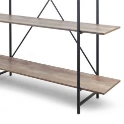 August 56 in. Light Brown Weathered Oak 3- -Shelf Modern Etagere Bookcase with Metal Frame by Glamour Home -Kahomvis Sales Store weathered oak glamour home bookcases bookshelves ghdsv 1456 4f 1000
