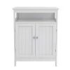 White Wood Storage Cabinet with Double Doors, Bathroom Freestanding Floor Cabinet by Kahomvis