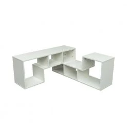 11.81 in. White Wood 6-Shelf Double L-Shaped Etagere Bookcase with Extendable and Twistable by Kahomvis 11 11.81 in. White Wood 6-Shelf Double L-Shaped Etagere Bookcase with Extendable and Twistable by Kahomvis -Kahomvis Sales Store white kahomvis bookcases bookshelves js lkw3 3141 1f 1000