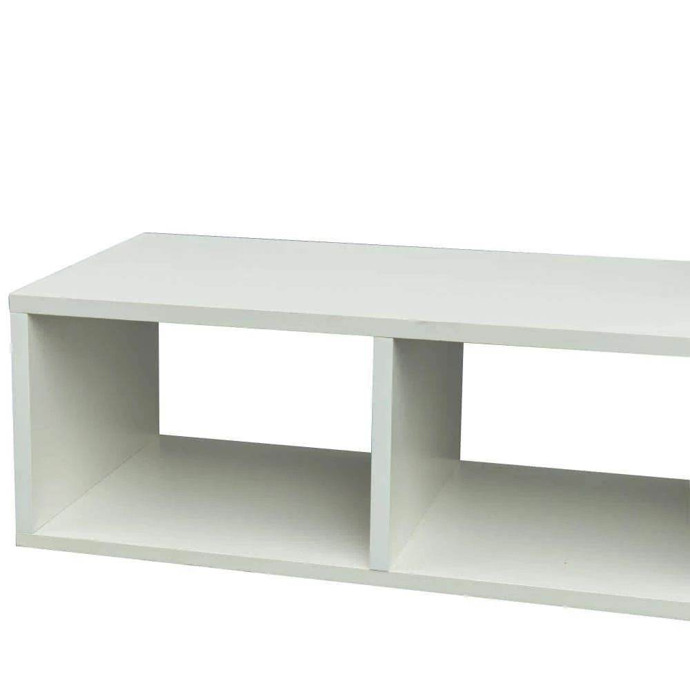 11.81 in. White Wood 6-Shelf Double L-Shaped Etagere Bookcase with Extendable and Twistable by Kahomvis 5 11.81 in. White Wood 6-Shelf Double L-Shaped Etagere Bookcase with Extendable and Twistable by Kahomvis - Image 5