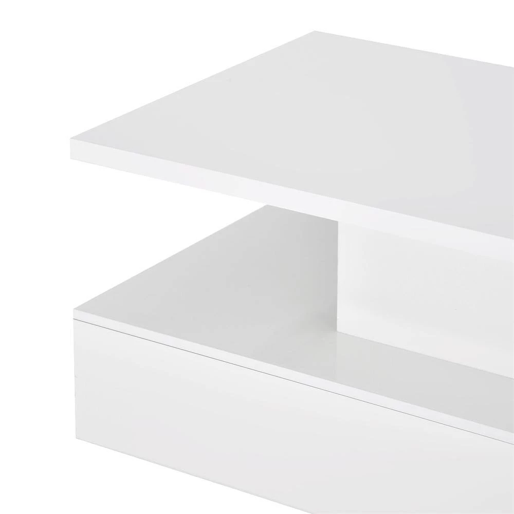 47.2 in. White Rectangle Wood Modern Coffee Table with LED Lighting and Remote Control by Kahomvis 5 47.2 in. White Rectangle Wood Modern Coffee Table with LED Lighting and Remote Control by Kahomvis - Image 5