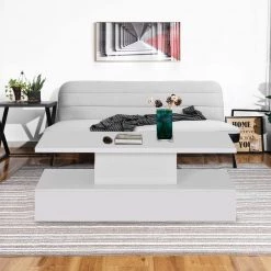 47.2 in. White Rectangle Wood Modern Coffee Table with LED Lighting and Remote Control by Kahomvis 15 47.2 in. White Rectangle Wood Modern Coffee Table with LED Lighting and Remote Control by Kahomvis -Kahomvis Sales Store white kahomvis coffee tables ot lkwf 58aak 31 1000