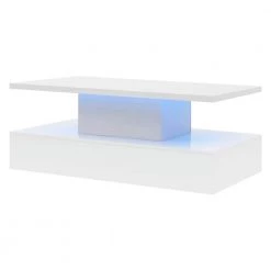 47.2 in. White Rectangle Wood Modern Coffee Table with LED Lighting and Remote Control by Kahomvis 10 47.2 in. White Rectangle Wood Modern Coffee Table with LED Lighting and Remote Control by Kahomvis -Kahomvis Sales Store white kahomvis coffee tables ot lkwf 58aak c3 1000