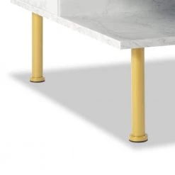 31.5 in. White Square Wood Coffee Table with 2 Drawers and Open Storage Shelf by Kahomvis -Kahomvis Sales Store white kahomvis coffee tables rys lkw2 948 44 1000