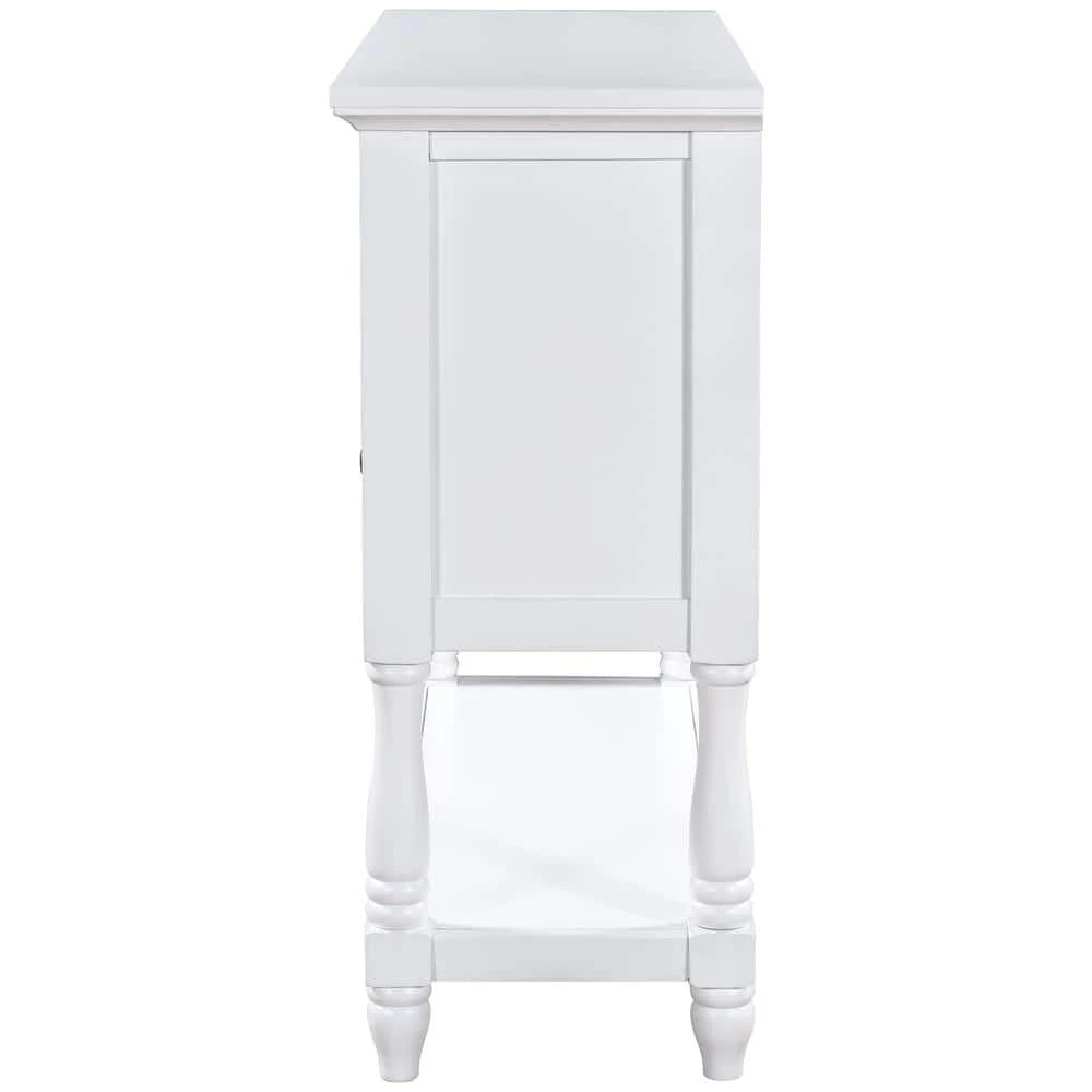 39.4 in. White Wood Console Table with 4 Drawers and 1 Shelf by Kahomvis 2 39.4 in. White Wood Console Table with 4 Drawers and 1 Shelf by Kahomvis - Image 2
