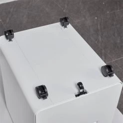 White 3-Drawer Mobile Steel File Cabinet with Locking Drawer, Rolling Anti-tilt Metal Storage Cabinet by Kahomvis -Kahomvis Sales Store white kahomvis file cabinets db lkw5 1337 1f 1000