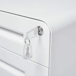 White 3-Drawer Mobile Steel File Cabinet with Locking Drawer, Rolling Anti-tilt Metal Storage Cabinet by Kahomvis -Kahomvis Sales Store white kahomvis file cabinets db lkw5 1337 4f 1000