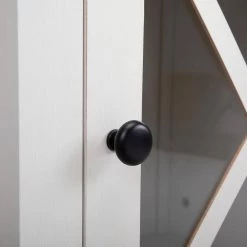 White Wood End Table Nightstand with Glass Door 23.6"H x 18.8"W x 13.7"D (2-Pack) by Kahomvis 17 White Wood End Table Nightstand with Glass Door 23.6"H x 18.8"W x 13.7"D (2-Pack) by Kahomvis -Kahomvis Sales Store white kahomvis nightstands bss lkw1 1569 44 1000