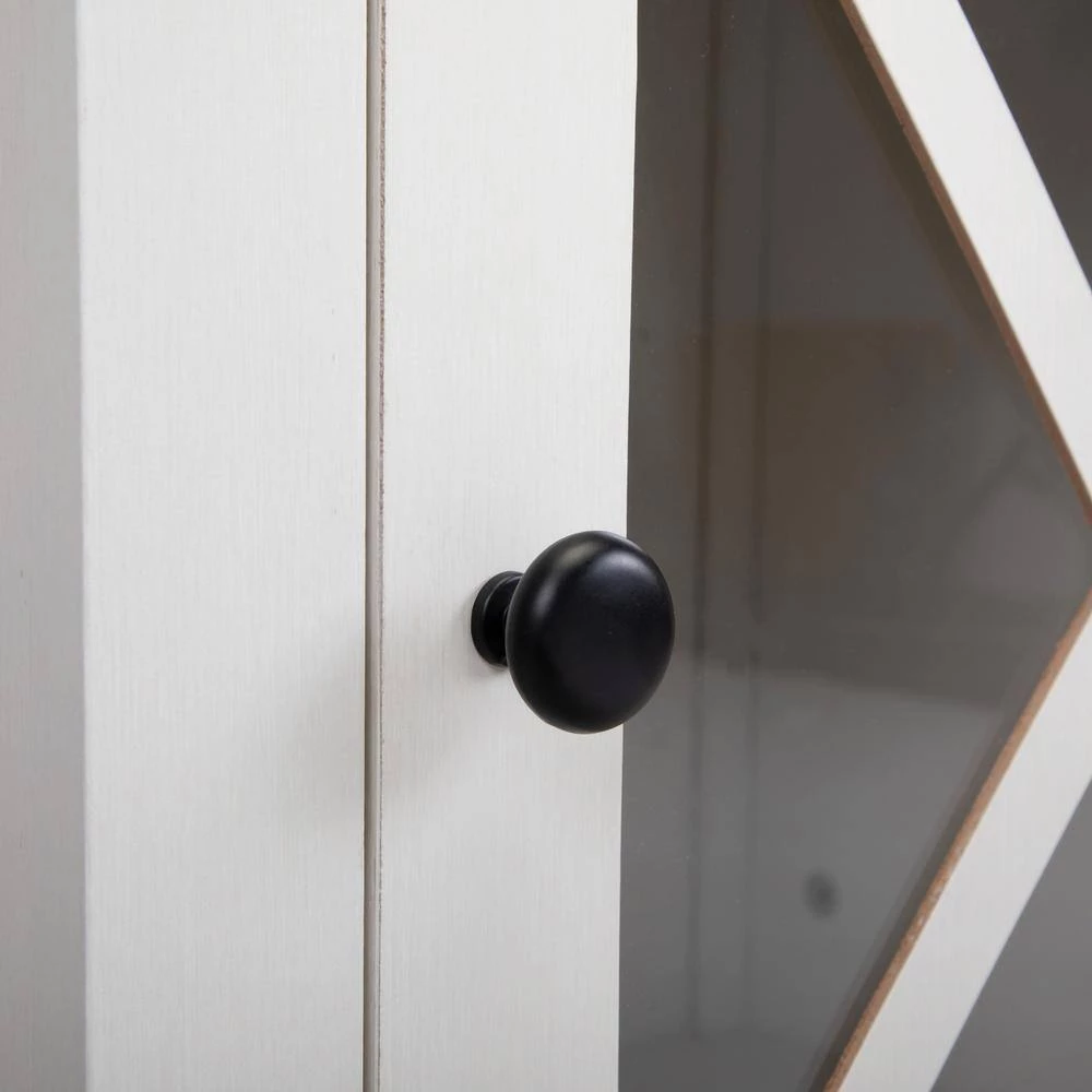 White Wood End Table Nightstand with Glass Door 23.6"H x 18.8"W x 13.7"D (2-Pack) by Kahomvis 8 White Wood End Table Nightstand with Glass Door 23.6"H x 18.8"W x 13.7"D (2-Pack) by Kahomvis - Image 8