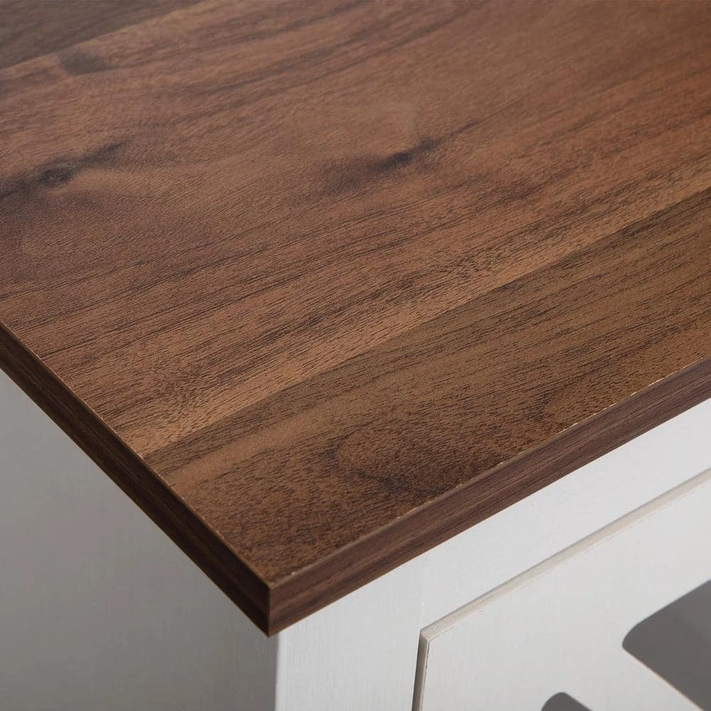 White Wood End Table Nightstand with Glass Door 23.6"H x 18.8"W x 13.7"D (2-Pack) by Kahomvis 6 White Wood End Table Nightstand with Glass Door 23.6"H x 18.8"W x 13.7"D (2-Pack) by Kahomvis - Image 6