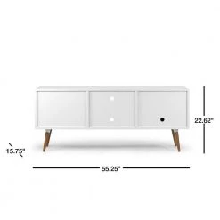 Alta 55 in. White and Walnut Composite TV Stand with 2 Drawer Fits TVs Up to 105 in. with Storage Doors by Glamour Home -Kahomvis Sales Store white walnut glamour home tv stands ghtvs 1256 40 1000