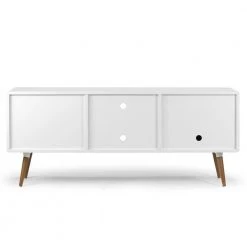 Alta 55 in. White and Walnut Composite TV Stand with 2 Drawer Fits TVs Up to 105 in. with Storage Doors by Glamour Home -Kahomvis Sales Store white walnut glamour home tv stands ghtvs 1256 44 1000